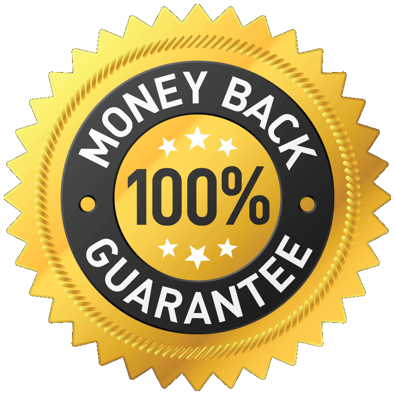 100% Money Back Guarantee Badge