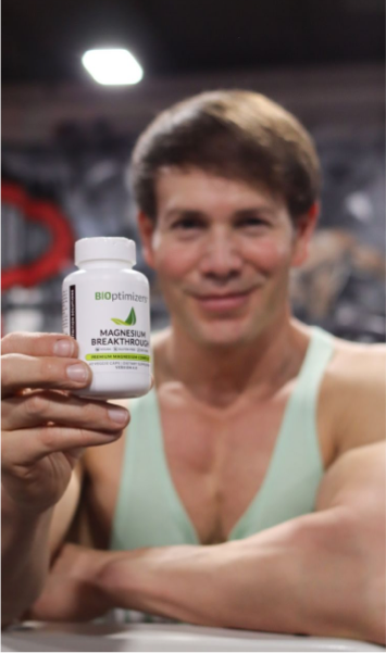 Man with magnesium supplement