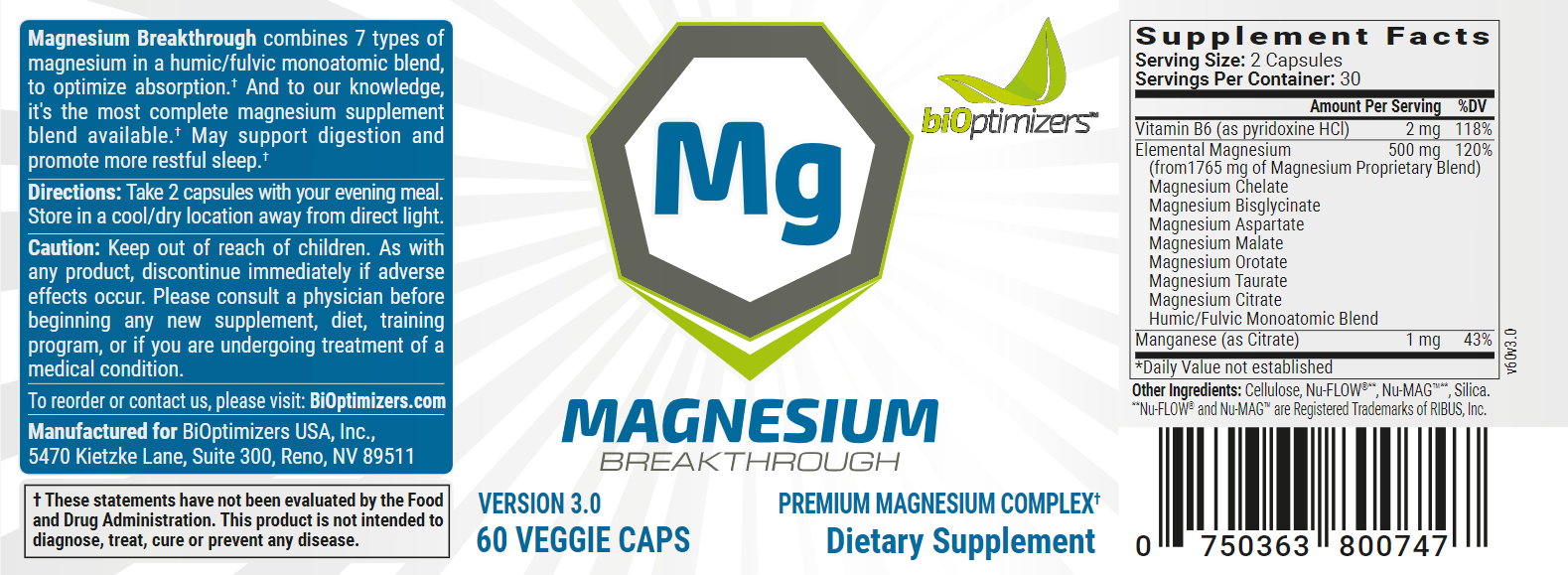 3 bottles of Magnesium