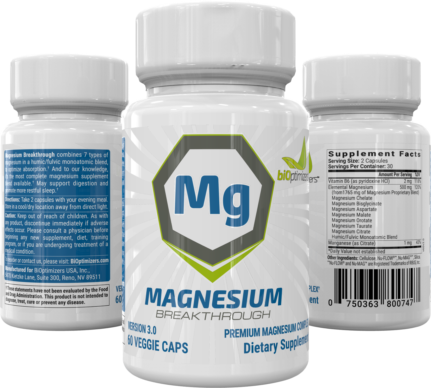 3 bottles of Magnesium