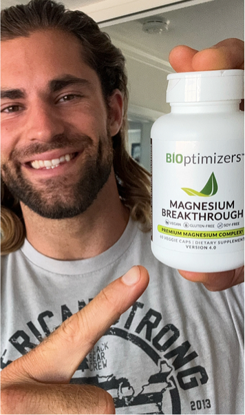 Man with magnesium supplement