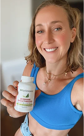 Customer holding BIOptimizers Berberine Breakthrough