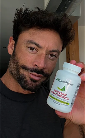 Customer holding BIOptimizers Berberine Breakthrough