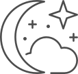 Moon and stars icon