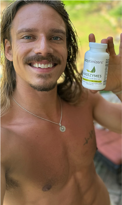 man with magnesium supplement