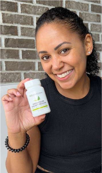 Woman with magnesium supplement