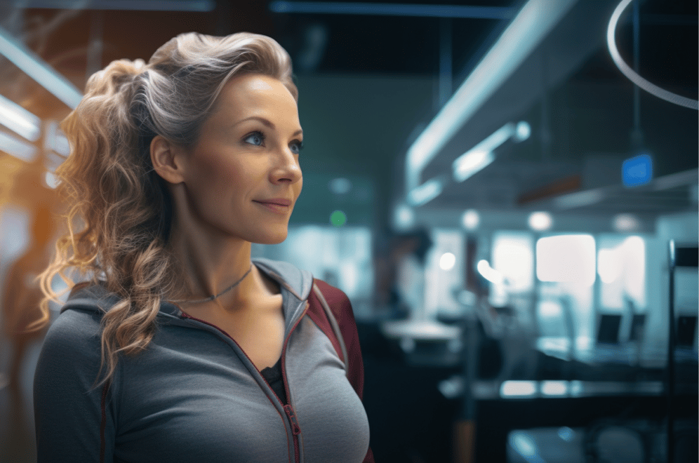 Happy woman at the gym
