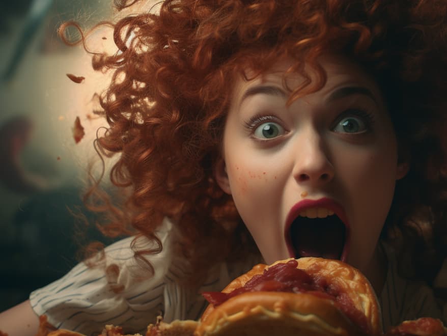 woman eating a burger