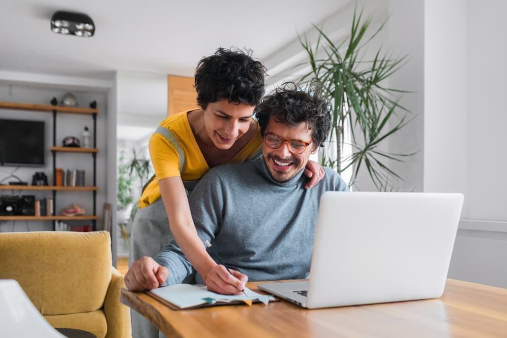 Happy productive couple