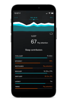 mobile phone with sleep tracking data
